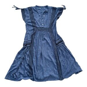 Abercrombie & Fitch Women’s Sz Med Cottagecore Blue Bohemian Mini Dress Coquette